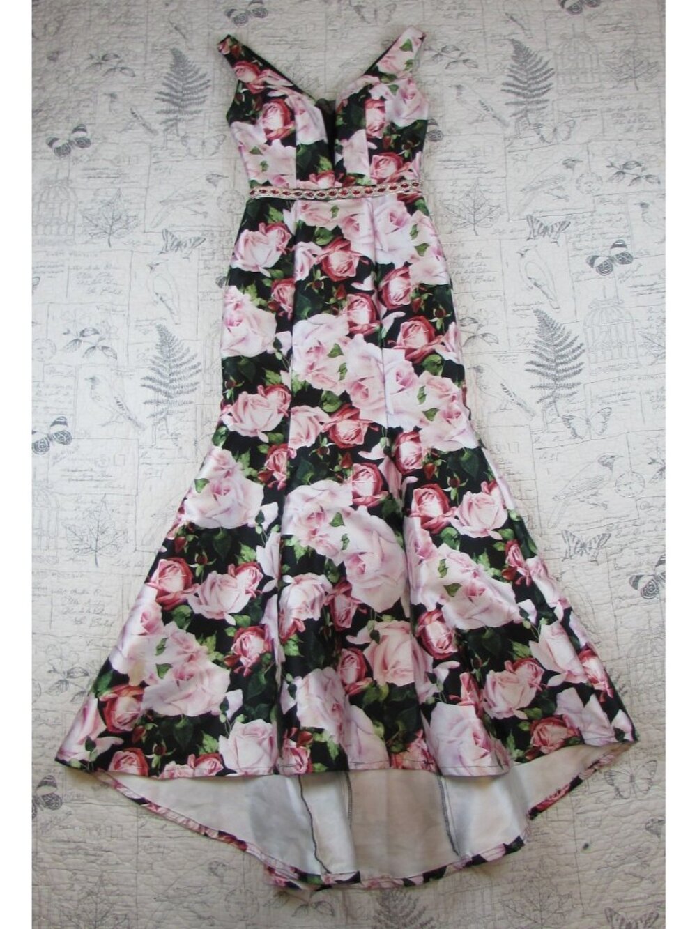 EUC $499 Nina Canacci Floral formal gown formal prom gown floral womens  0